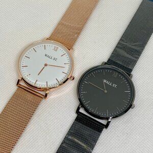 Wall ST Bundle of two men’s watches quartz analog black rose gold tone 40mm
